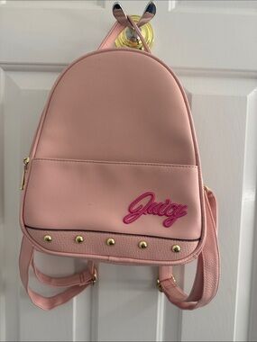 Juicy Couture Pink Mini Backpack with Hot Pink Script Logo